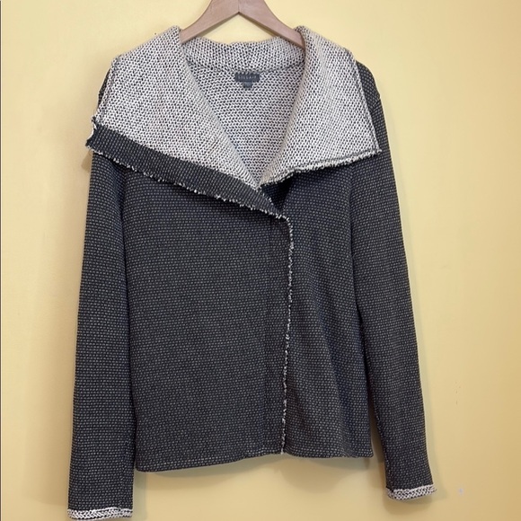 Lilla P | Grey Long Sleeve Knit Asymmetrical Hidden Zip Jacket Sweater Cardi L - Picture 4 of 12